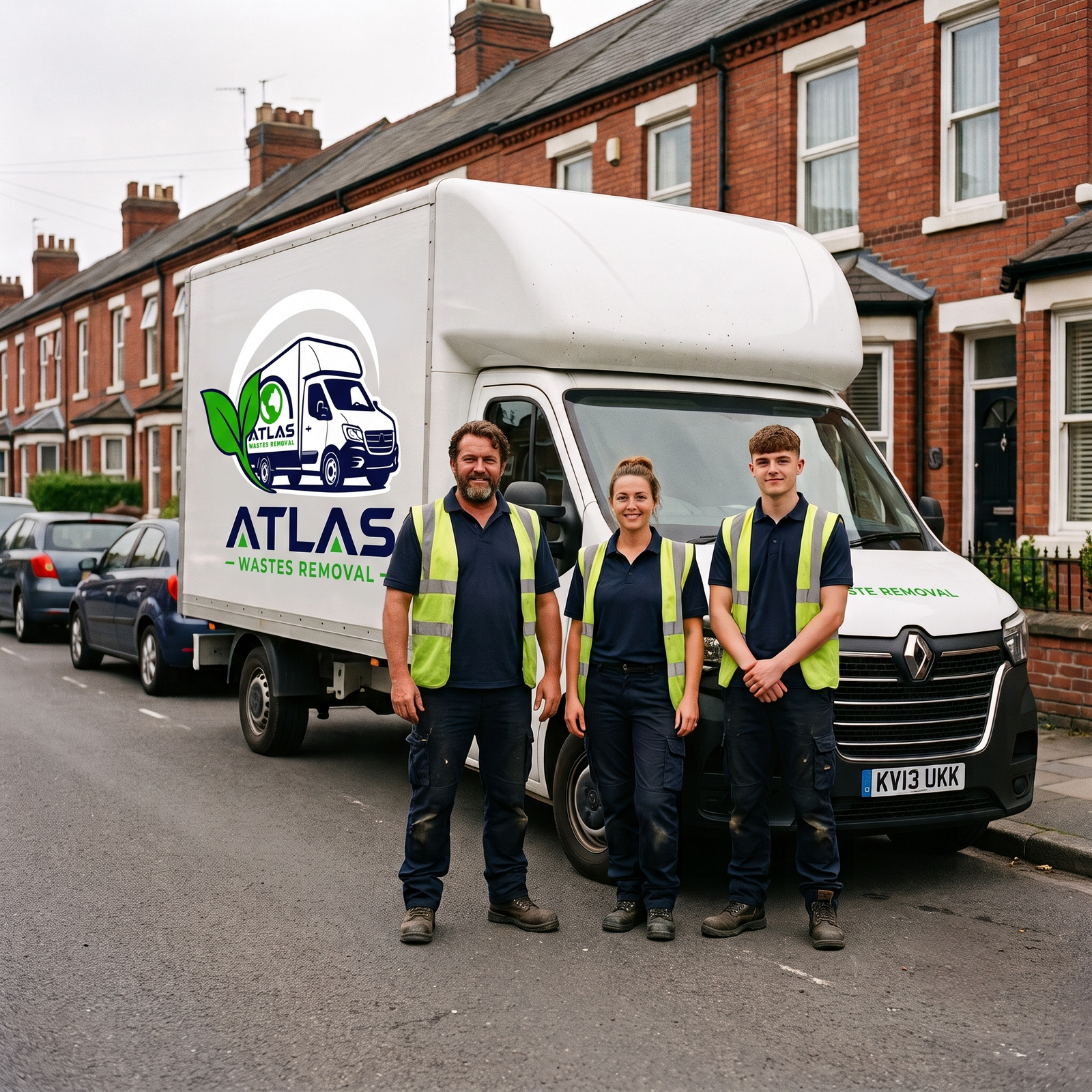 The Atlas Waste & Removal van and team in Swindon